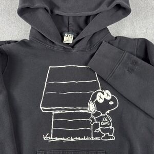 Kaws‎ x Peanuts x Uniqlo Sweatshirt Mens Medium Black Snoopy Hoodie Pullover